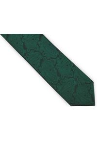 Adam Collection - Zielony krawat męski we wzór - paisley D305. Kolor: zielony. Materiał: mikrofibra, tkanina. Wzór: paisley #1