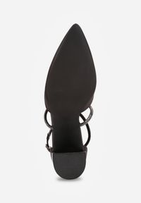 Born2be - Czarne Satynowe Czółenka Vices Ozdobione Cyrkoniami ze Skórzaną Wkładką Resigala. Okazja: na wesele, na co dzień, na ślub cywilny. Zapięcie: pasek. Kolor: czarny. Wzór: aplikacja. Materiał: skóra, satyna. Sezon: wiosna, lato. Obcas: na obcasie. Styl: wizytowy, casual, klasyczny. Wysokość obcasa: średni #7