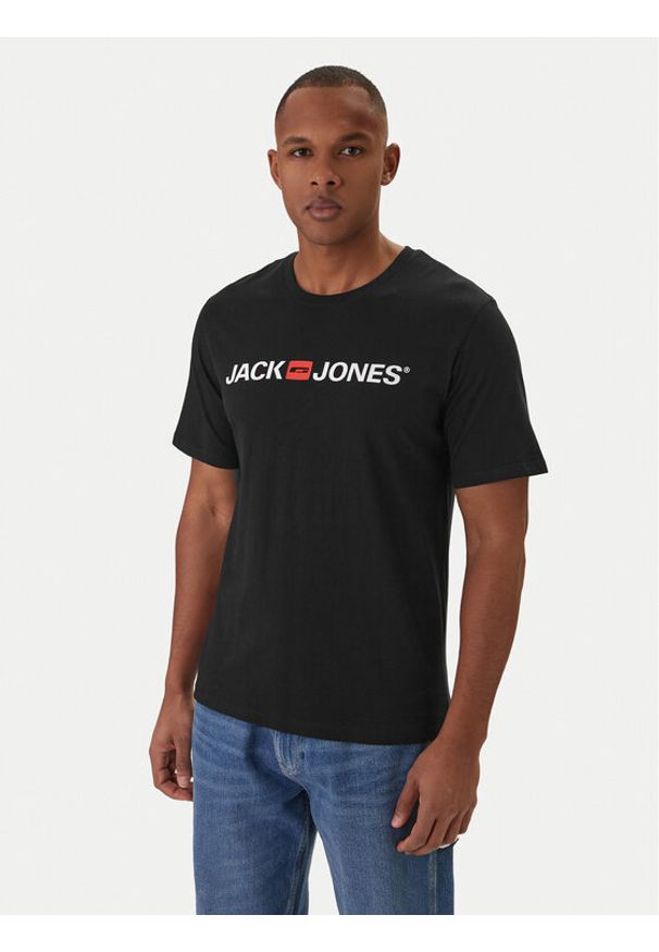 Jack & Jones T-Shirt Jjecorp Logo 12137126 Czarny Slim Fit. Kolor: czarny. Materiał: bawełna
