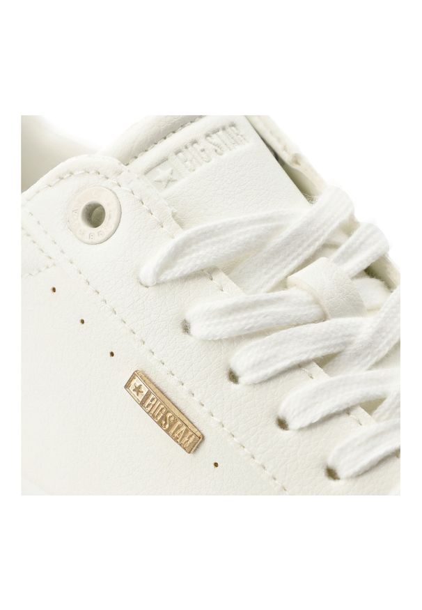 Big-Star - Trampki damskie Big Star, skóra ekologiczna sznurowany fason minimalistyczny design gruba gumowa podeszwa okrągły nosek, białe, TT274805. Okazja: na co dzień. Nosek buta: okrągły. Zapięcie: sznurówki. Kolor: biały. Materiał: skóra ekologiczna, guma. Szerokość cholewki: normalna. Styl: sportowy, klasyczny, elegancki, casual