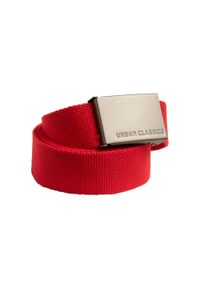 Urban Classics - Męski Pasek Płócienny. Kolor: czerwony. Wzór: paski #1