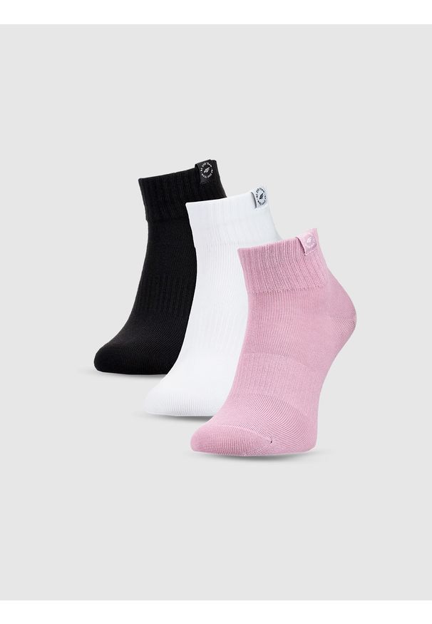 4f - 4F Skarpetki casual za kostkę (3-pack) dziewczęce - multikolor 38-40. Kolor: wielokolorowy. Materiał: poliamid, materiał, włókno, bawełna