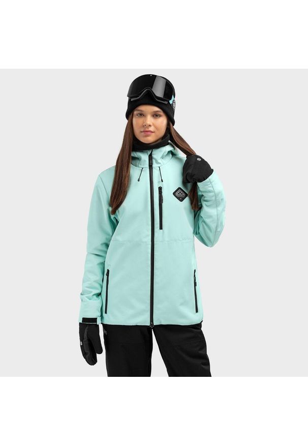 SIROKO - Damska kurtka snowboardowa Sporty zimowe W2-W Senja. Kolor: niebieski. Materiał: softshell, materiał. Sezon: zima. Sport: snowboard