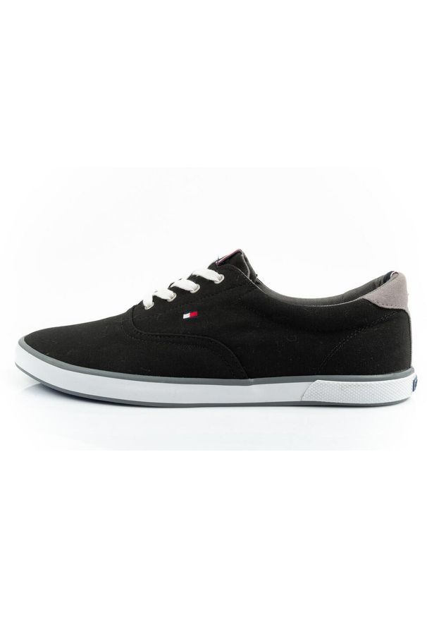 TOMMY HILFIGER - Buty sportowe trampki do chodzenia męskie Tommy Hilfiger. Kolor: czarny. Sport: turystyka piesza
