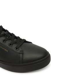TOMMY HILFIGER - Tommy Hilfiger Sneakersy Casual Cupsole Sneaker FW0FW09020 Czarny. Okazja: na co dzień. Kolor: czarny. Materiał: skóra #4
