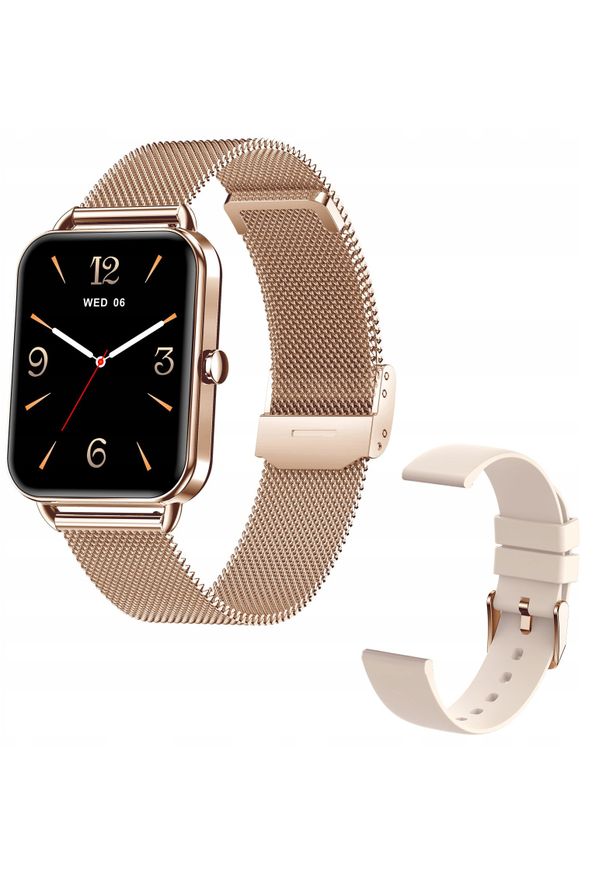 Active Band - Smartwatch zegarek damski DA02 złoty AMOLED. Rodzaj zegarka: smartwatch. Kolor: złoty