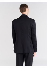 Pako Lorente - PAKO LORENTE – Czarna marynarka smokingowa w mikrowzór. Okazja: na sylwestra, na wesele, na ślub cywilny. Kolor: czarny. Materiał: poliester, wiskoza #4
