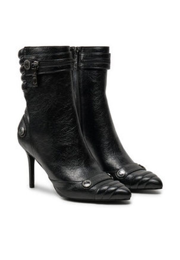 Just Cavalli Botki 77RA3S66 Czarny. Kolor: czarny. Materiał: skóra