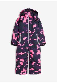 bonprix - Hydrofobowy kombinezon zimowy. Kolor: fioletowy. Długość rękawa: długi rękaw. Długość: długie. Wzór: paski. Sezon: zima #1