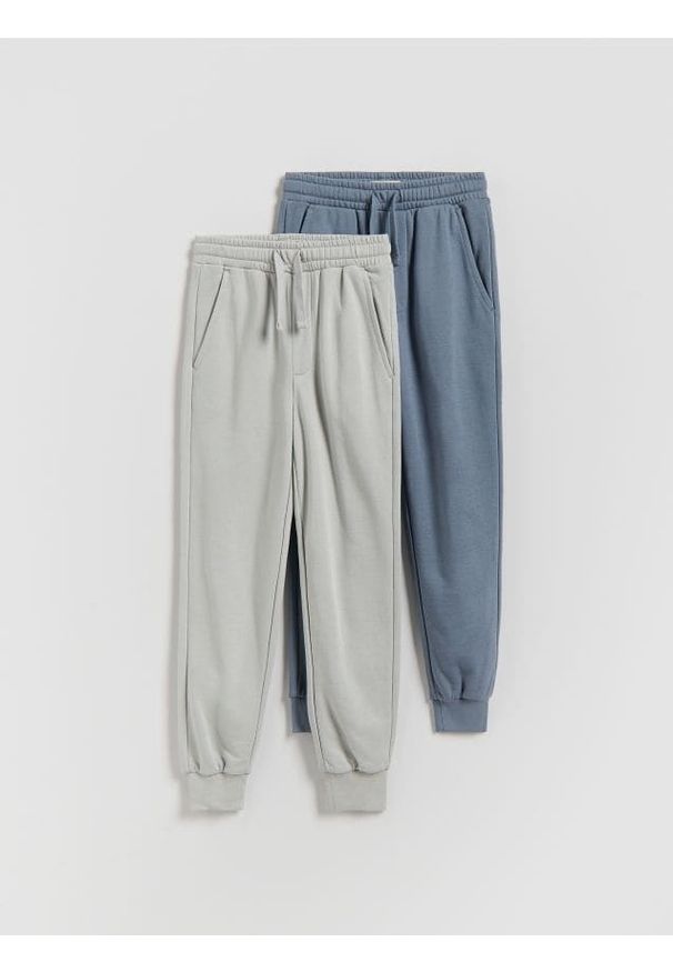 Reserved - Dresowe joggery 2 pack - jasnoszary. Kolor: szary. Materiał: dresówka