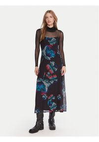 Desigual Sukienka codzienna Watercolor Lacroix 25WWVK03 Czarny Regular Fit. Okazja: na co dzień. Kolor: czarny. Materiał: syntetyk. Typ sukienki: proste. Styl: casual