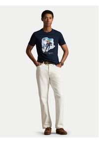 Polo Ralph Lauren T-Shirt 710P07343002 Granatowy Regular Fit. Typ kołnierza: polo. Kolor: niebieski. Materiał: bawełna #6