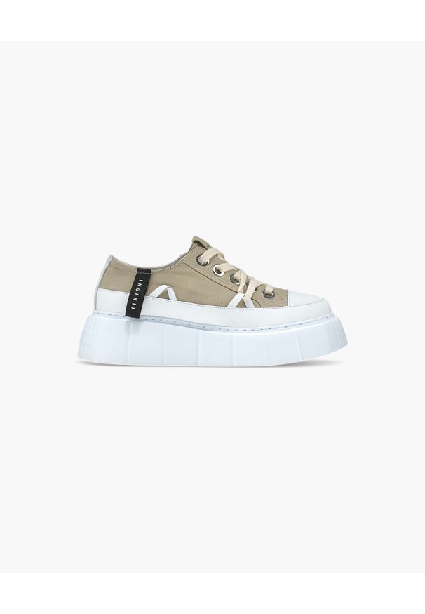 Inuikii - INUIKII MATILDA CANVAS LOW Sneakersy damskie. Okazja: na co dzień. Kolor: szary. Materiał: materiał, jeans, bawełna, guma. Szerokość cholewki: normalna