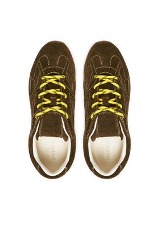 Nokwol Sneakersy Atlas Khaki. Kolor: brązowy. Materiał: skóra, zamsz