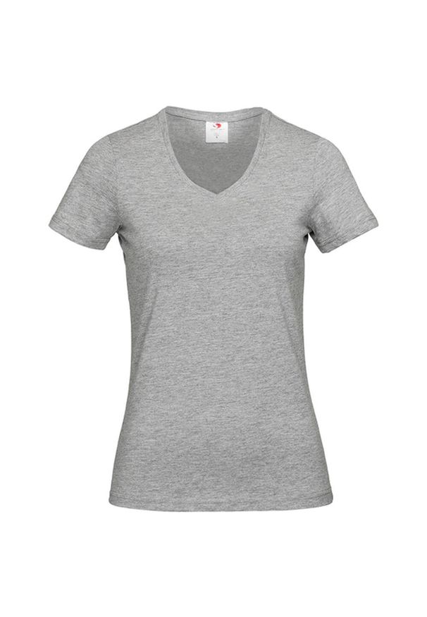 Stedman - Klasyczna Koszulka Damska Z Dekoltem W Serek. Typ kołnierza: dekolt w serek. Kolor: szary. Sport: turystyka piesza