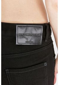 DSQUARED2 Icon forever cool girl cropped jeans czarne jeansy damskie, Rozmiar 40. Kolor: czarny. Wzór: aplikacja #4