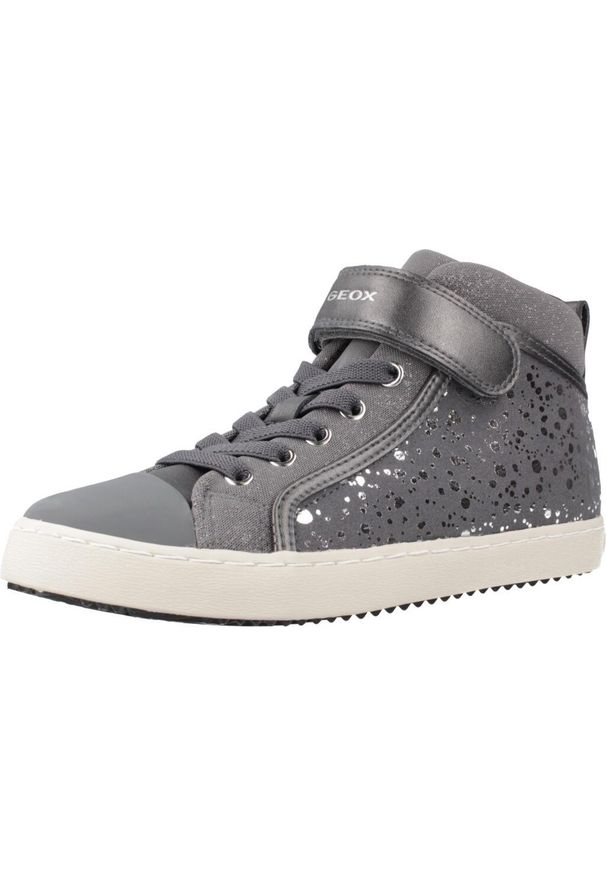 Geox - Buty GEOX J KALISPERA GIRL Szary. Kolor: szary. Materiał: zamsz, materiał. Szerokość cholewki: normalna. Sport: turystyka piesza