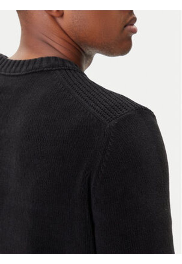 Aeronautica Militare Sweter 252MA1573UL00539 Czarny Regular Fit. Kolor: czarny. Materiał: bawełna