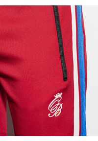 Ombre Clothing - Spodnie męskie dresowe joggery P854 - czerwone - M. Kolor: czerwony. Materiał: dresówka. Wzór: haft, kolorowy. Styl: retro #4