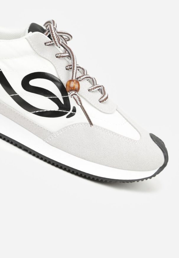 Born2be - Czarne Sneakersy z Geometrycznym Wzorem Prisnore. Okazja: na co dzień. Kolor: czarny. Materiał: jeans. Wzór: geometria