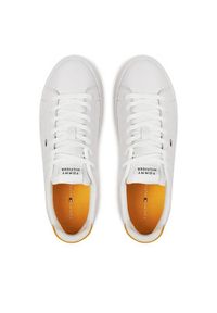 TOMMY HILFIGER - Tommy Hilfiger Sneakersy Icon Court Pinperf Lth FM0FM05483 Biały. Kolor: biały. Materiał: skóra #4