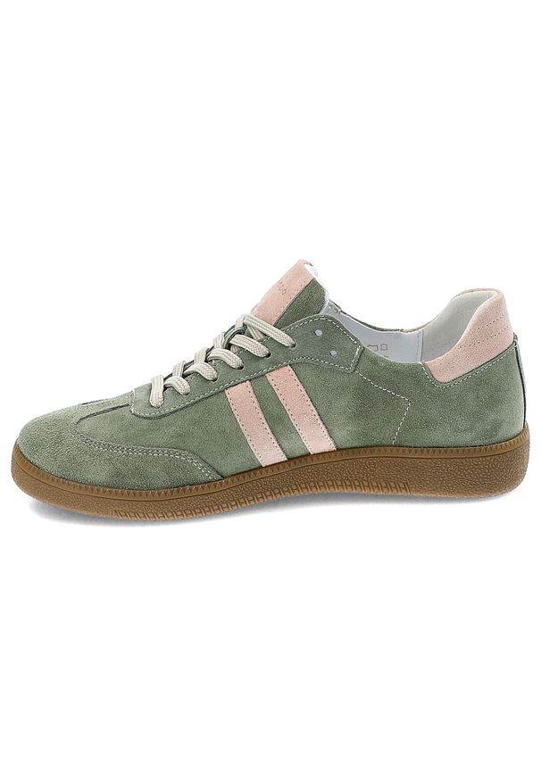 Zielone Sneakersy Armodo Modne Obuwie Damskie. Okazja: na spacer. Zapięcie: pasek. Kolor: zielony. Materiał: zamsz, guma. Wzór: aplikacja