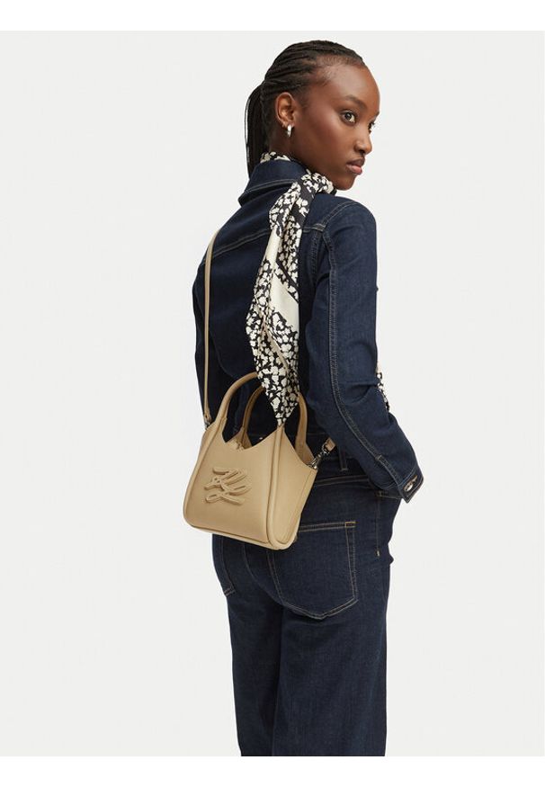 Karl Lagerfeld - KARL LAGERFELD Torebka B2W30053 Beżowy. Kolor: beżowy. Materiał: skórzane