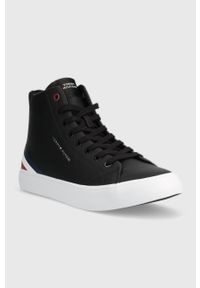 TOMMY HILFIGER - Tommy Hilfiger trampki skórzane TH HI VULC CORE LTH męskie kolor czarny FM0FM04816. Nosek buta: okrągły. Kolor: czarny. Materiał: skóra #4