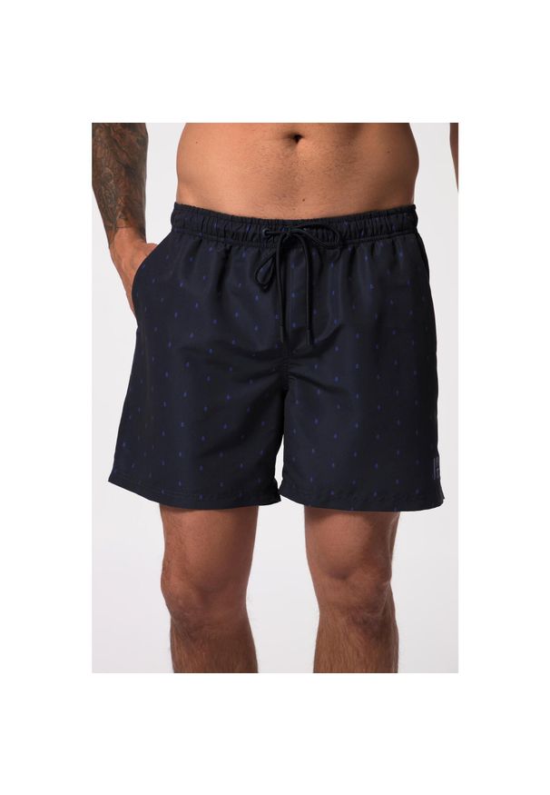 JAY-PI - Męskie Kąpielówki moda plażowa elastyczny pas minimalistyczny nadruk. Kolekcja: plus size. Kolor: niebieski. Materiał: poliester, materiał. Wzór: nadruk