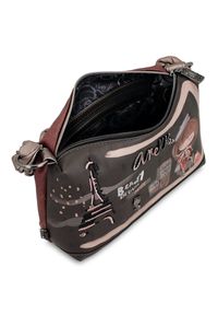 Torebka damska Anekke, mała do ręki i na ramię we wzory z 1 komorą zamykaną na zamek, brązowa, 41803-478. Kolor: brązowy. Wzór: aplikacja, nadruk. Styl: boho. Rodzaj torebki: do ręki #5