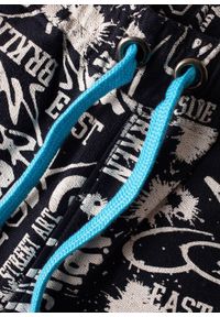 bonprix - Bermudy dresowe z czystej bawełny organicznej. Kolor: czarny. Materiał: bawełna, dresówka. Wzór: nadruk #3