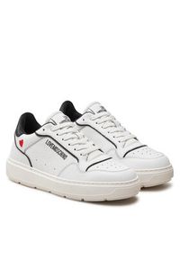 Love Moschino - LOVE MOSCHINO Sneakersy JA15144G1LJC110A Biały. Kolor: biały. Materiał: skóra #3