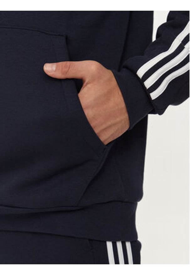 Adidas - adidas Bluza Essentials Fleece 3-Stripes IJ6473 Granatowy Regular Fit. Kolor: niebieski. Materiał: bawełna