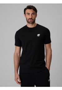 4f - 4F T-shirt regular gładki męski - czarny M. Okazja: na co dzień, na spacer. Kolor: czarny. Materiał: materiał. Wzór: gładki. Styl: casual #1