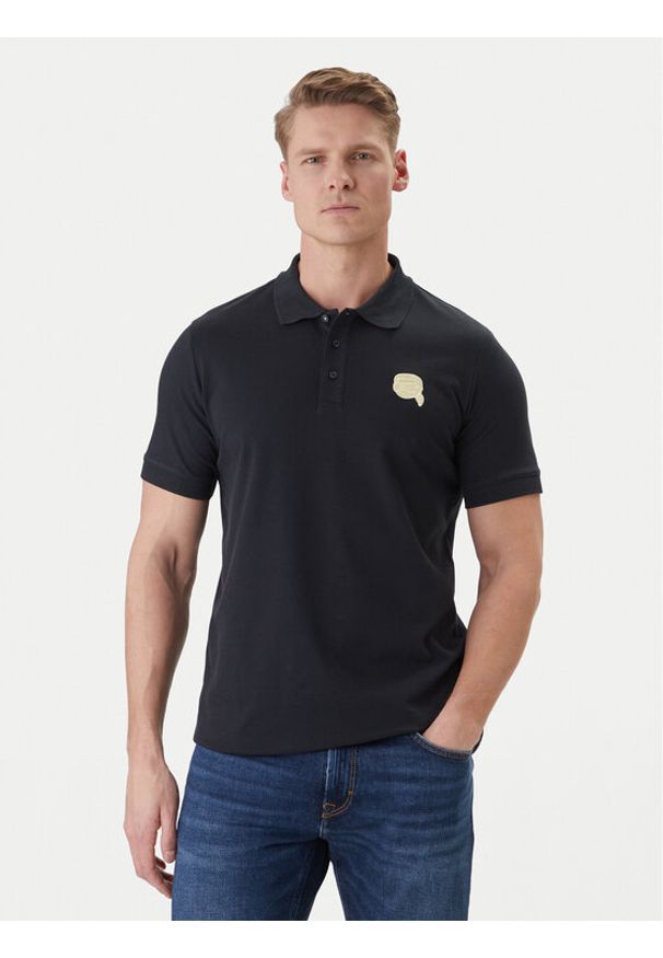 Karl Lagerfeld - KARL LAGERFELD Polo 745015 562231 Granatowy Regular Fit. Typ kołnierza: polo. Kolor: niebieski. Materiał: bawełna