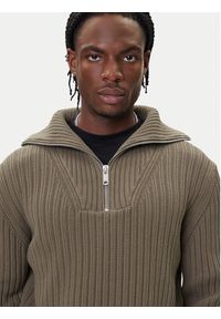 Hugo - HUGO Sweter Srigg 50547002 Beżowy Relaxed Fit. Kolor: beżowy. Materiał: bawełna #5