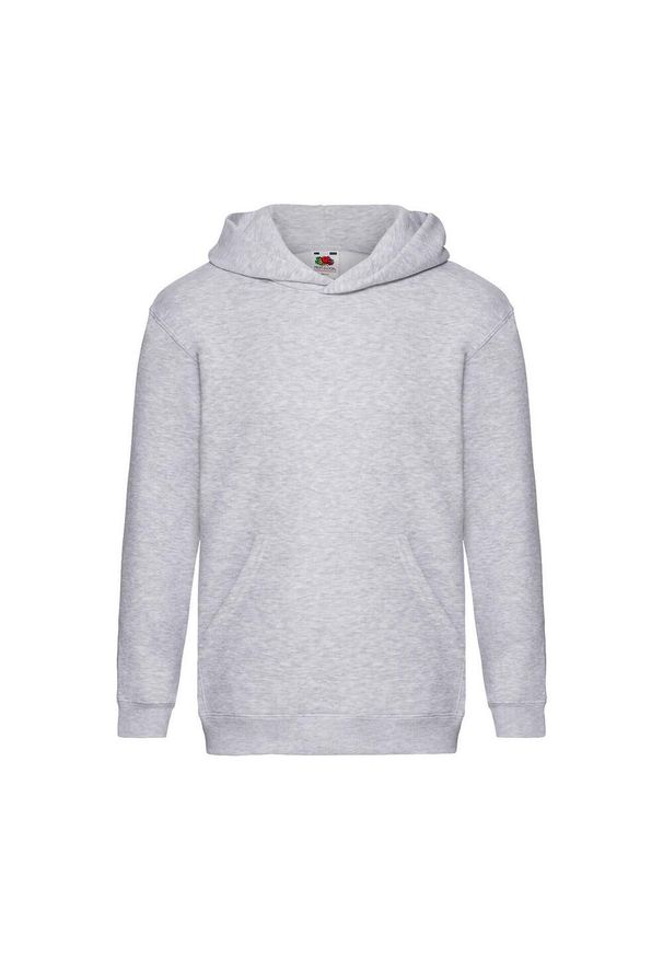 FRUIT OF THE LOOM - Bluza Dziecięca Premium Plain Hoodie. Kolor: szary