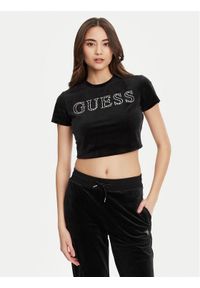 Guess Bluzka V3BI01 K0232 Czarny Regular Fit. Kolor: czarny. Materiał: syntetyk