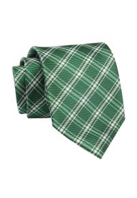 Alties - Krawat Zielony, Butelkowy w Kratkę, Elegancki, 7cm, Klasyczny, Męski -ALTIES. Kolor: zielony. Materiał: tkanina. Wzór: kratka. Styl: klasyczny, elegancki #1