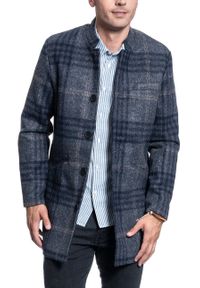 Only & Sons - PŁASZCZ MĘSKI ONLY & SONS ONSWILBURT CHECK COAT BOX DARK GREY MELANGE 22013255. Kolor: szary #5