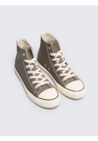 Big-Star - Trampki męskie wysokie khaki RR174618 303. Wysokość cholewki: przed kolano. Kolor: zielony. Materiał: materiał. Szerokość cholewki: normalna. Styl: elegancki