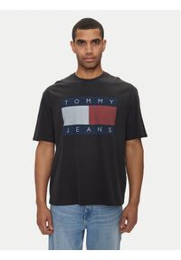 Tommy Jeans T-Shirt Big Flag DM0DM18547 Czarny Oversize. Kolor: czarny. Materiał: bawełna