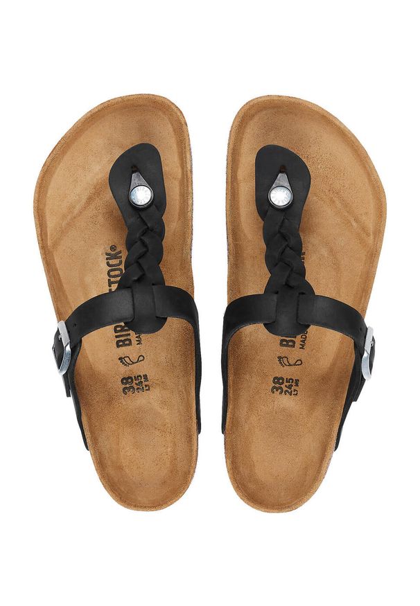 Japonki damskie Birkenstock Gizeh. Kolor: czarny. Materiał: syntetyk, skóra, materiał