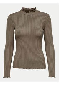 JDY Bluzka Fransiska 15228065 Brązowy Slim Fit. Kolor: brązowy. Materiał: wiskoza #4