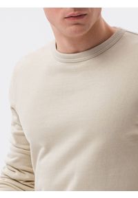 Ombre Clothing - Bluza męska bez kaptura bawełniana B1146 - jasnoszara - XXL. Typ kołnierza: bez kaptura. Kolor: szary. Materiał: bawełna