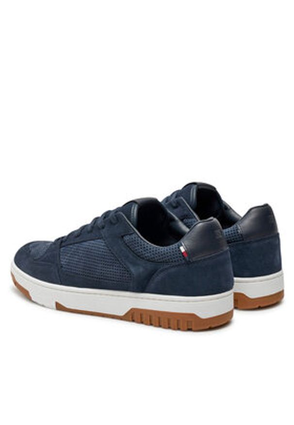 TOMMY HILFIGER - Tommy Hilfiger Sneakersy Th Basket Best Nubuck Mix FM0FM05119 Granatowy. Kolor: niebieski. Materiał: skóra