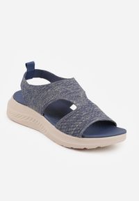 Born2be - Niebieskie Sportowe Sandały na Grubej Podeszwie z Elastyczną Cholewką i Piankową Wkładką Nicthil. Okazja: na co dzień. Zapięcie: bez zapięcia. Kolor: niebieski. Materiał: jeans. Sezon: lato. Styl: sportowy #8