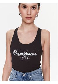 Pepe Jeans Top Ozella PL505474 Czarny Regular Fit. Kolor: czarny. Materiał: bawełna