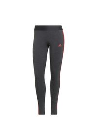 Legginsy treningowe damskie Adidas Loungewear Essentials 3-Stripes AeroReady. Kolor: szary, wielokolorowy, czerwony, różowy. Materiał: bawełna, materiał