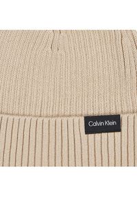Calvin Klein Czapka Classic Cotton Rib Beanie K50K510982 Beżowy. Kolor: beżowy. Materiał: bawełna